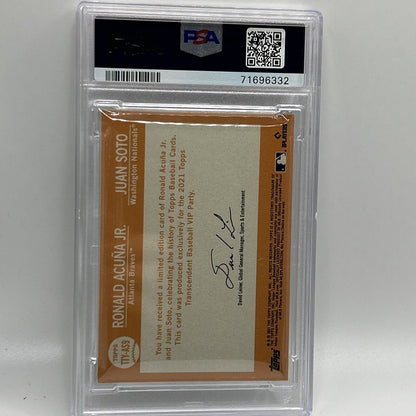 2022 Topps Transcendent VIP Juan Soto Ronald Acuna Jr. Card #AS9 PSA 10 35/95