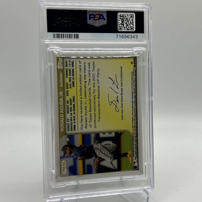 2022 Topps Transcendent VIP Party Ronald Acuna Jr. Card #1999 PSA 10 23/95