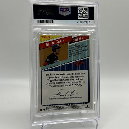 2022 Topps Transcendent VIP Party Juan Soto Baseball Card #1993 PSA 10 23/95