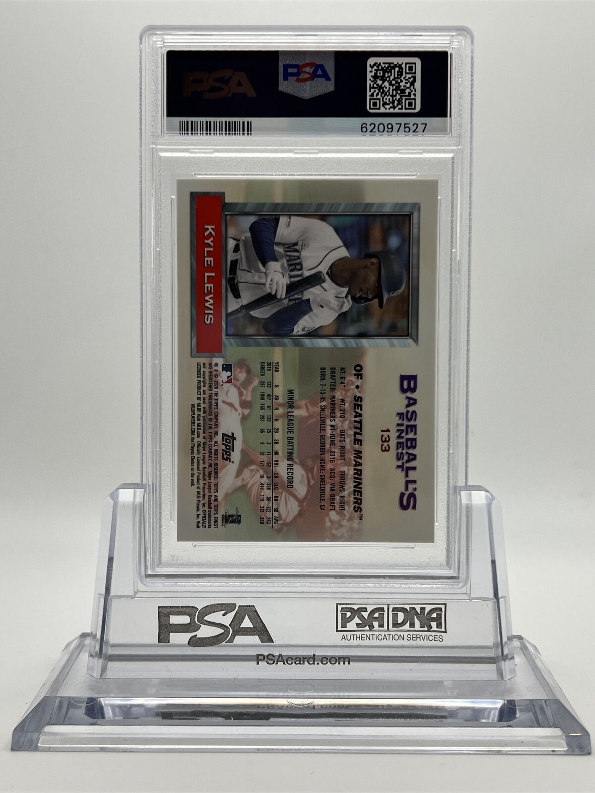 2020 Topps Finest Flashbacks Kyle Lewis Rookie Baseball Card #133 PSA 10
