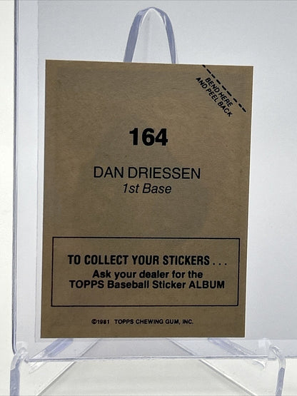 1981 Topps Stickers Dan Driessen Baseball Card #164 NM-Mint FREE SHIPPING