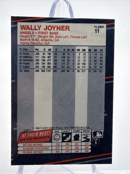 1988 Fleer Classic MINI Wally Joyner Baseball Card #11 Mint FREE SHIPPING