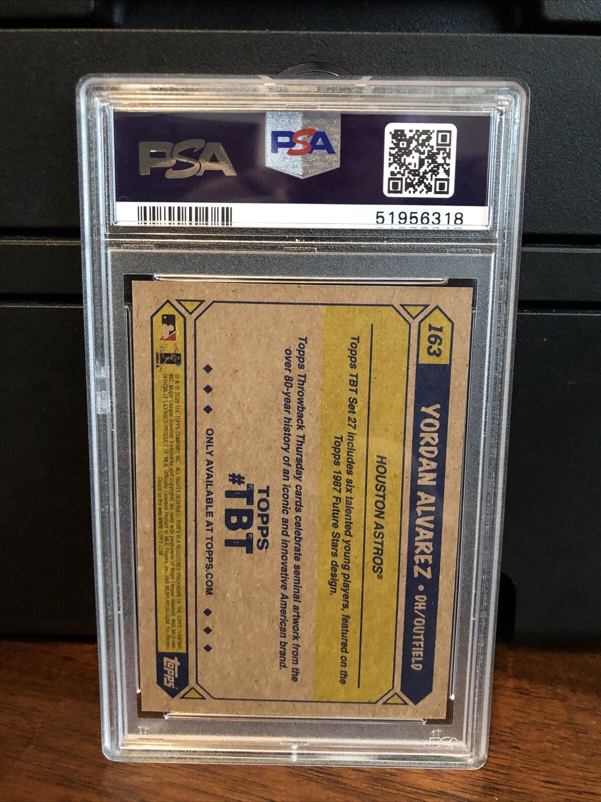 2020 Topps Throwback Thursday Yordan Alvarez Rookie Baseball Card #163 PSA 10