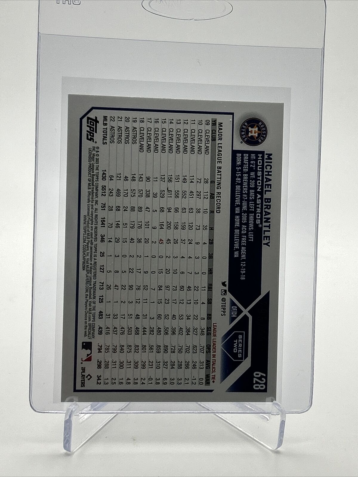 2023 Topps Green Foil Michael Brantley Baseball Card #628 295/499 FREE SHIPPING