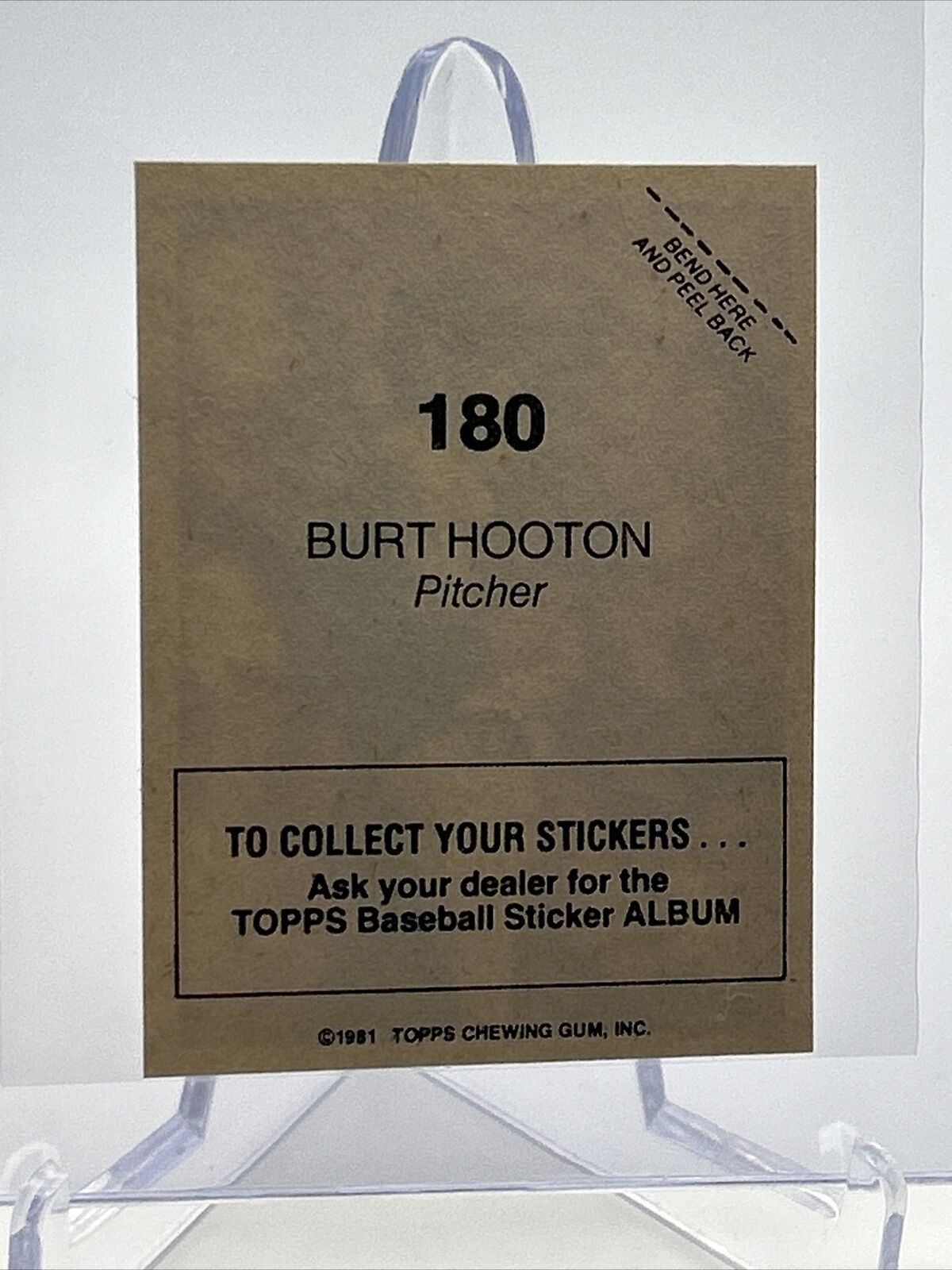 1981 Topps Stickers Burt Hooton Baseball Card #180 NM-Mint FREE SHIPPING