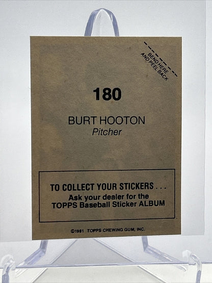 1981 Topps Stickers Burt Hooton Baseball Card #180 NM-Mint FREE SHIPPING
