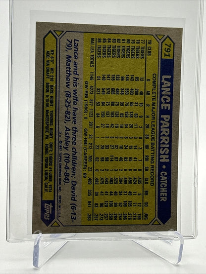 1987 Topps Lance Parrish Baseball Card #791 Mint FREE SHIPPING