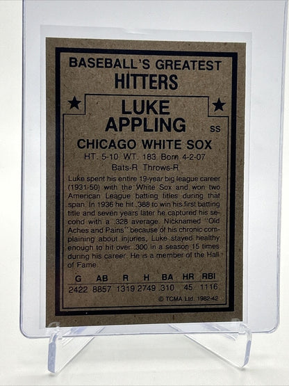 1982 TCMA Greatest Hitters Luke Appling Baseball Card #42 Mint FREE SHIPPING
