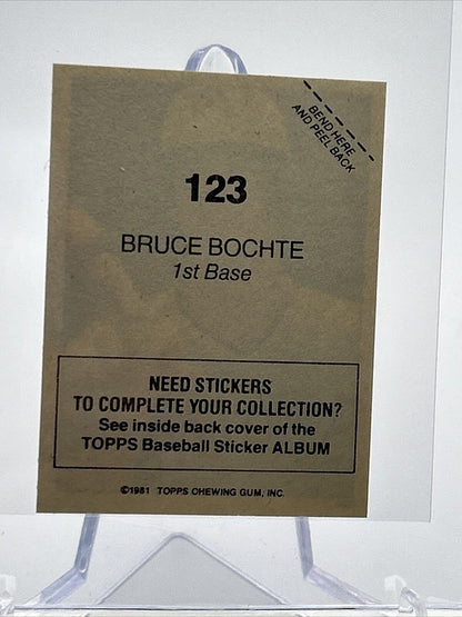 1981 Topps Stickers Bruce Bochte Baseball Card #123 NM-Mint FREE SHIPPING