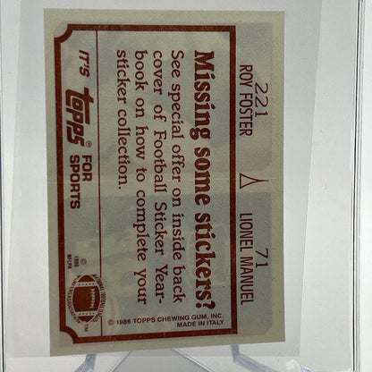 1986 Topps Lionel Manuel/Roy Foster Sticker Card #71/221 NM-MT FREE SHIPPING