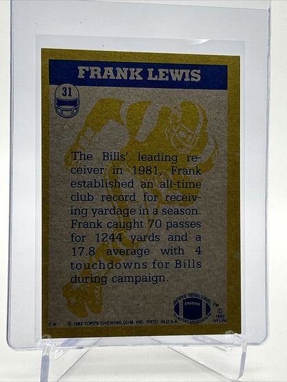 1982 Topps Frank Lewis Football Card #31 NM-MT FREE SHIPPING