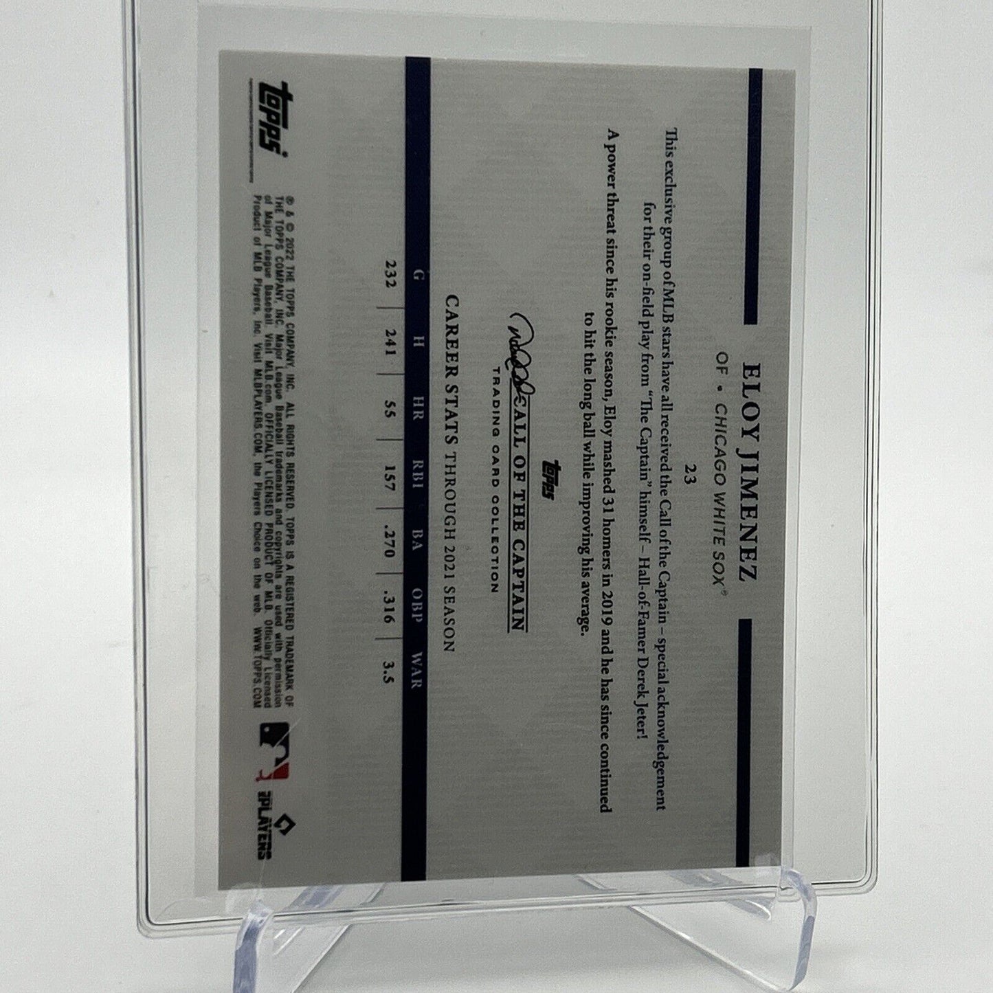 2022 Topps x Derek Jeter Eloy Jimenez Card #23 Mint FREE SHIPPING