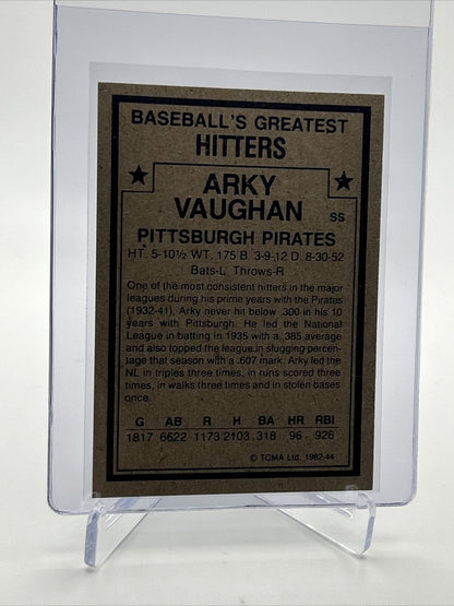 1982 TCMA Greatest Hitters Arky Vaughan Baseball Card #44 Mint FREE SHIPPING