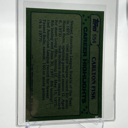 1982 Topps Carlton Fisk Baseball Card #554 NM-Mint FREE SHIPPING