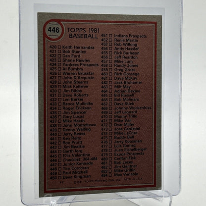 1981 Topps Checklist: 364-484 Baseball Card #446 NM-Mint FREE SHIPPING