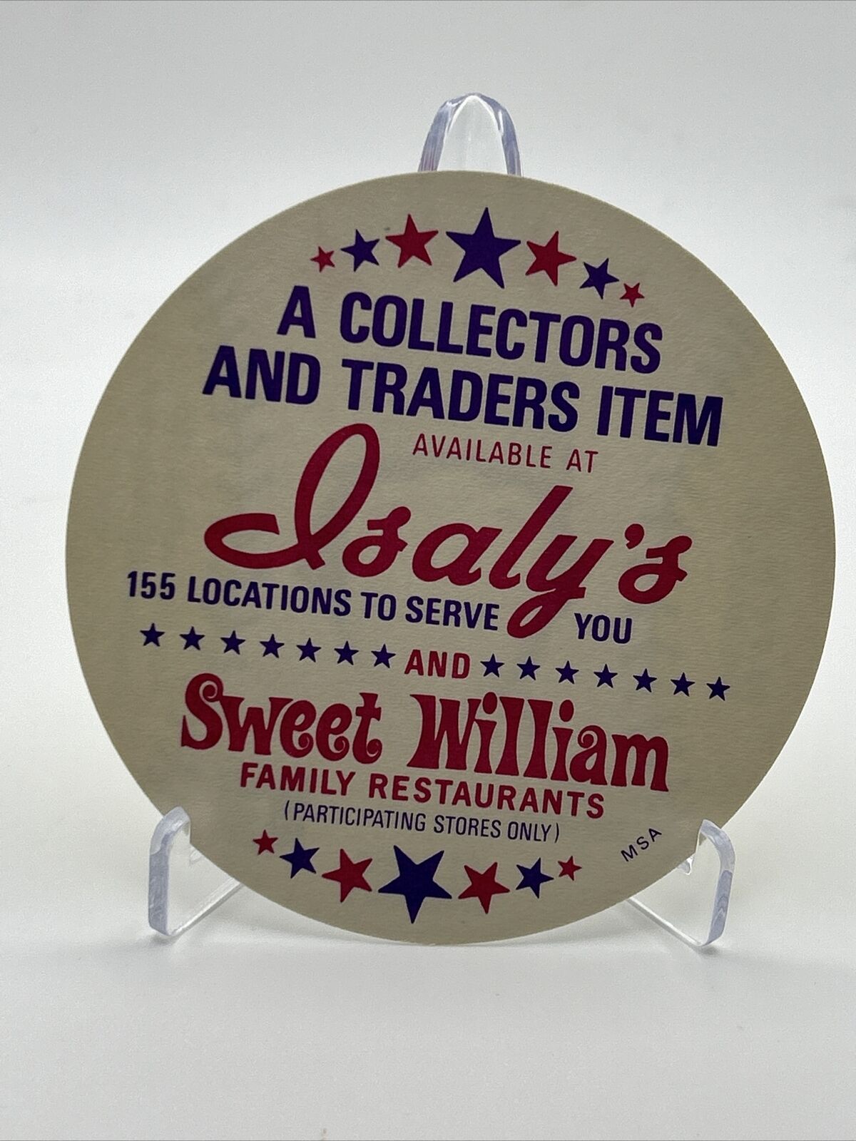 1976 Isaly's Sweet William Disc Ted Simmons Baseball Card NM-MT FREE SHIPPING