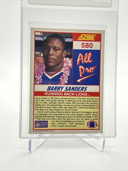 1990 Score Barry Sanders Football Card #580 NM-MT FREE SHIPPING