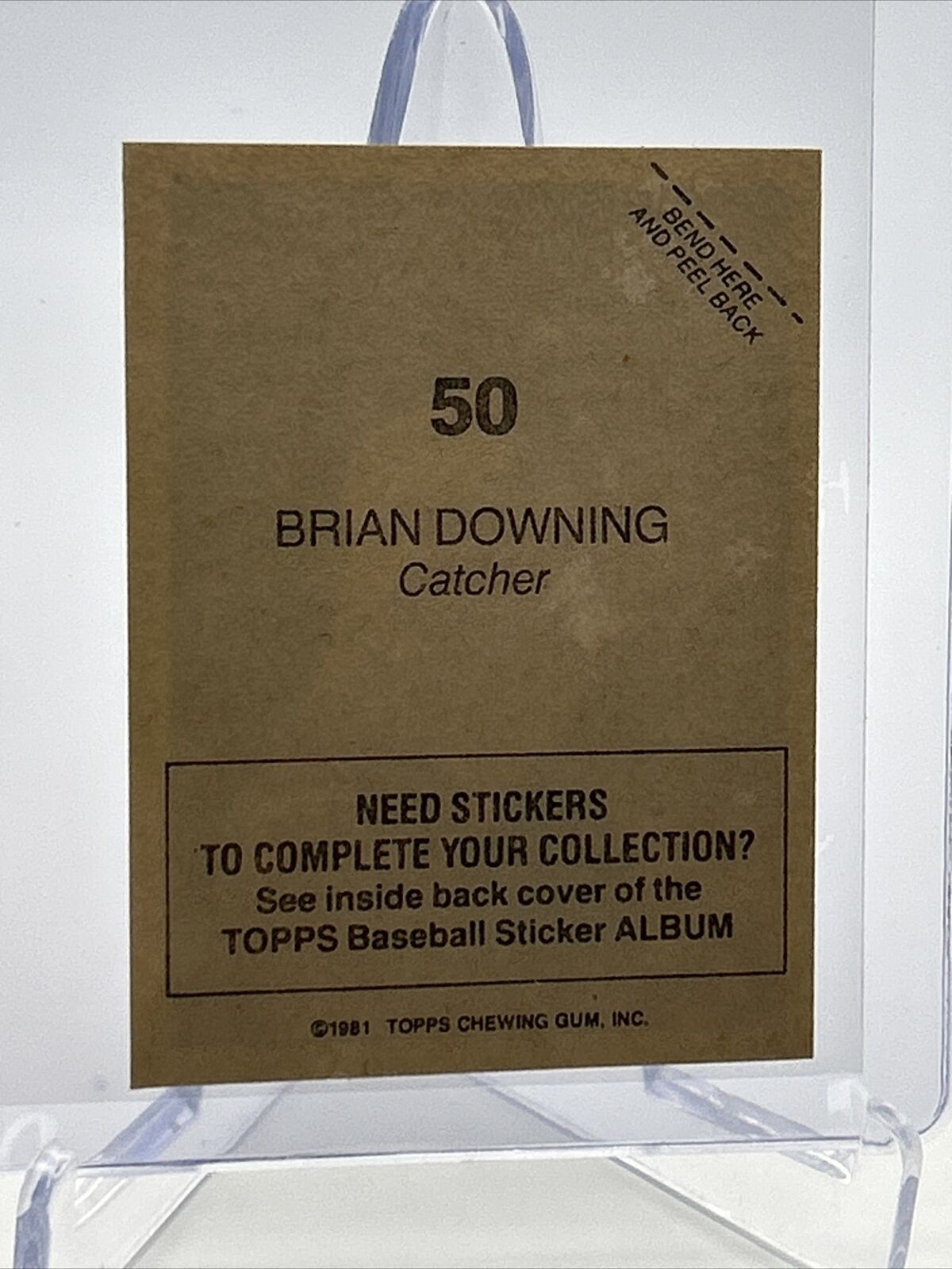 1981 Topps Stickers Brian Downing Baseball Card #50 NM-Mint FREE SHIPPING