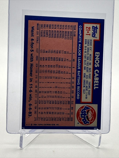 1984 Topps Traded TIFFANY Enos Cabell Card #21T NM-MT FREE SHIPPING