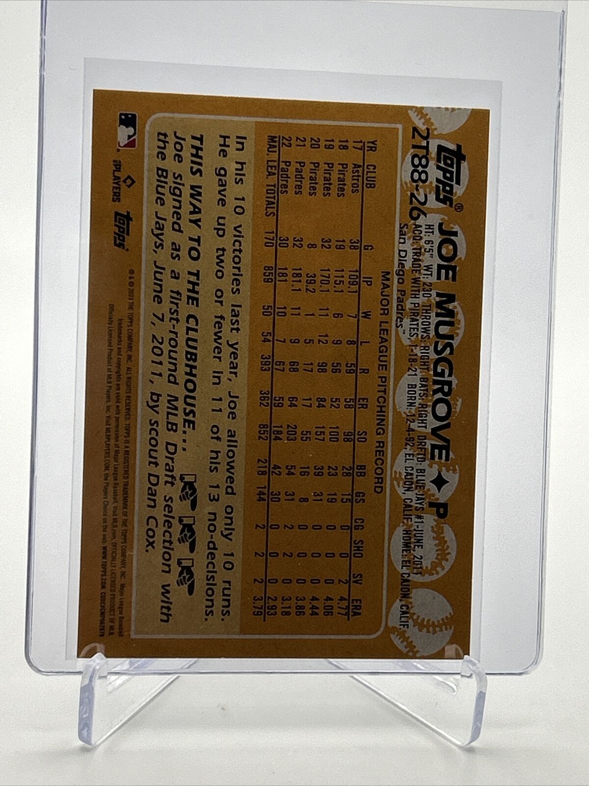 2023 Topps 1988 Topps 35th Joe Musgrove Baseball Card #2T88-26 FREE SHIPPING