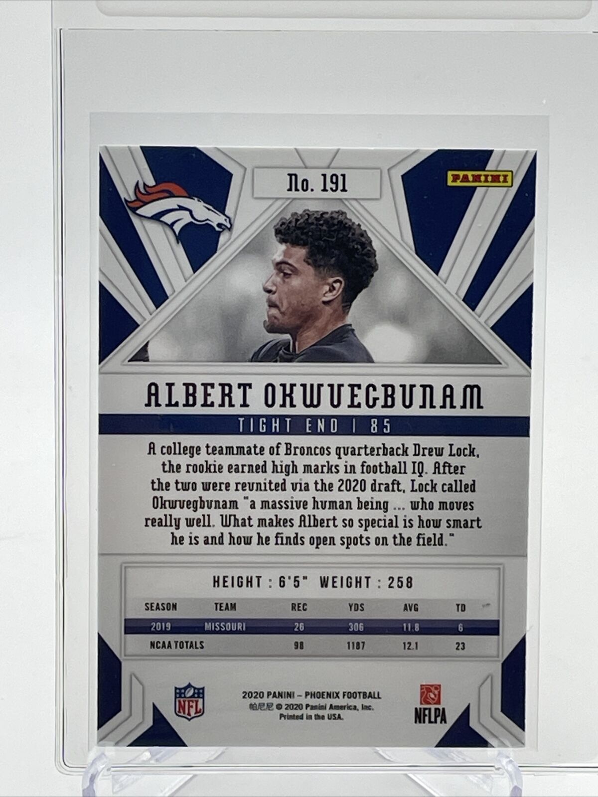 2020 Panini Phoenix FIRE BURST Albert Okwuegbunam Rookie #191 FREE SHIPPING