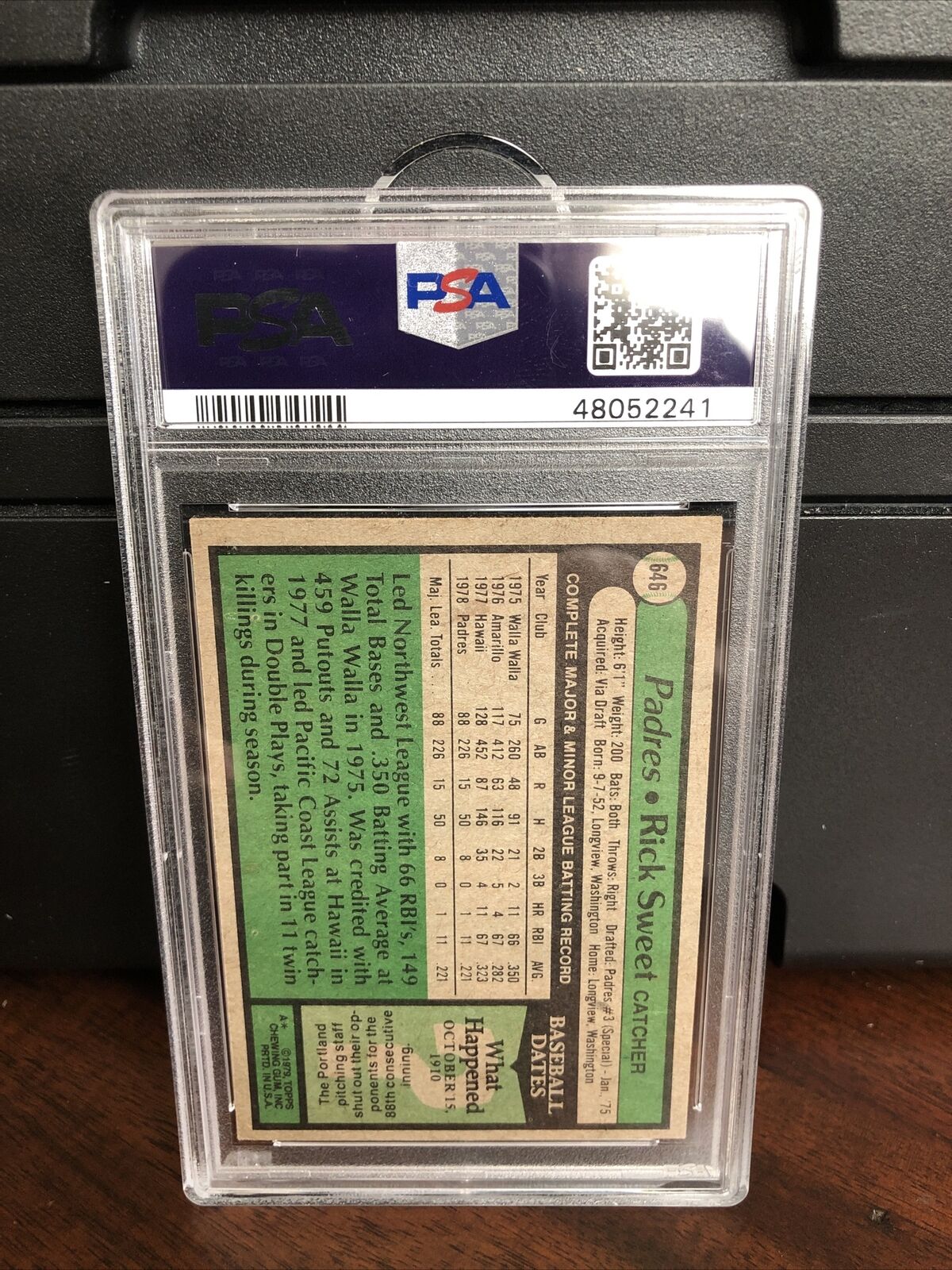 1979 Topps Rick Sweet #646 Autograph PSA/DNA Authentic