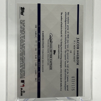 2022 Topps x Derek Jeter Jacob deGrom 72/175 Baseball Card #14 FREE SHIPPING