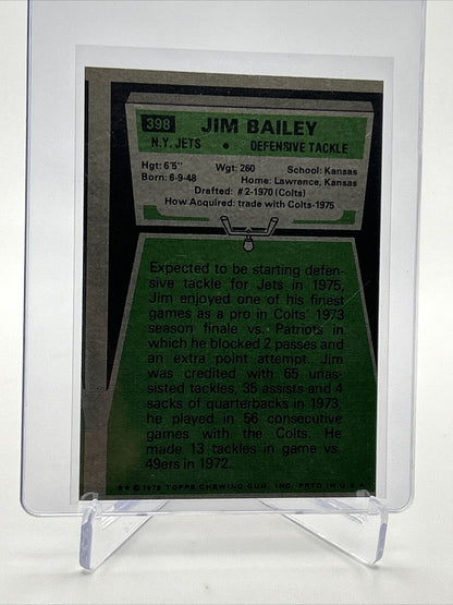 1975 Topps Jim Bailey Football Card #398 NM Quality FREE SHIPPING