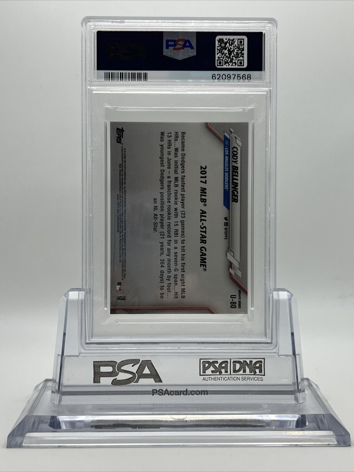 2020 Topps On Demand Mini Cody Bellinger Baseball Card #U80 PSA 10