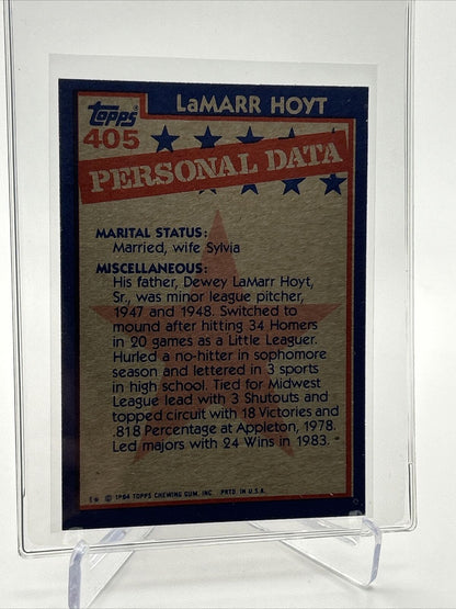1984 Topps LaMarr Hoyt Baseball Card #405 NM-Mint FREE SHIPPING