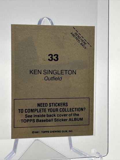 1981 Topps Stickers Ken Singleton Baseball Card #33 NM-Mint FREE SHIPPING