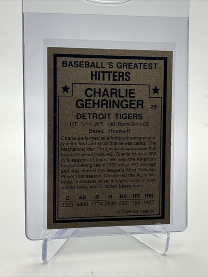 1982 TCMA Greatest Hitters Charlie Gehringer Card #34 Mint FREE SHIPPING