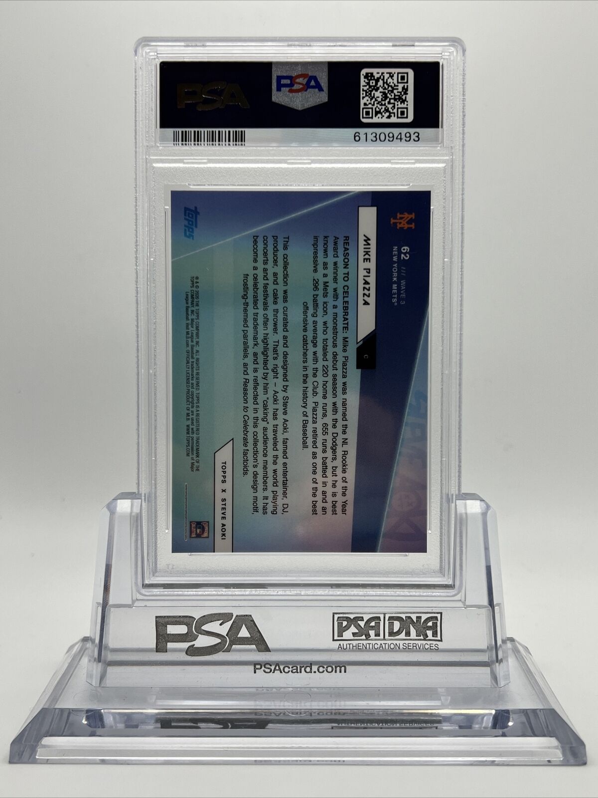 2020 Topps X Steve Aoki Mike Piazza Baseball Card #62 PSA 10