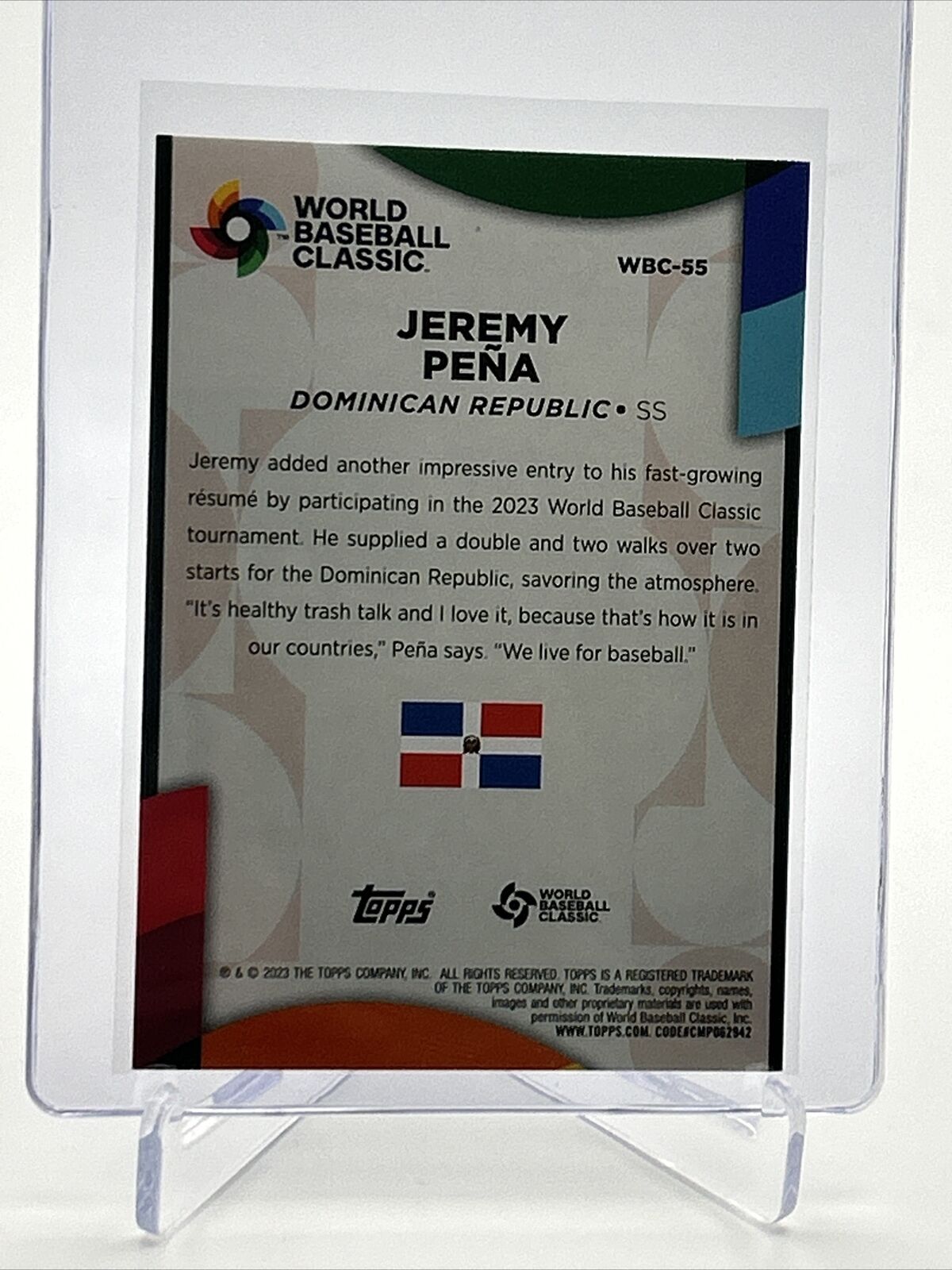 2023 Topps World Baseball Classic Stars Jeremy Pena #WBC-55 FREE SHIPPING