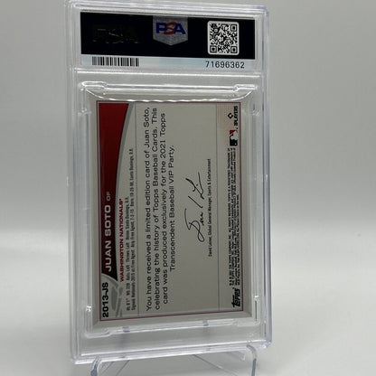 2022 Topps Transcendent VIP Party Juan Soto Baseball Card #2013 PSA 10 23/95