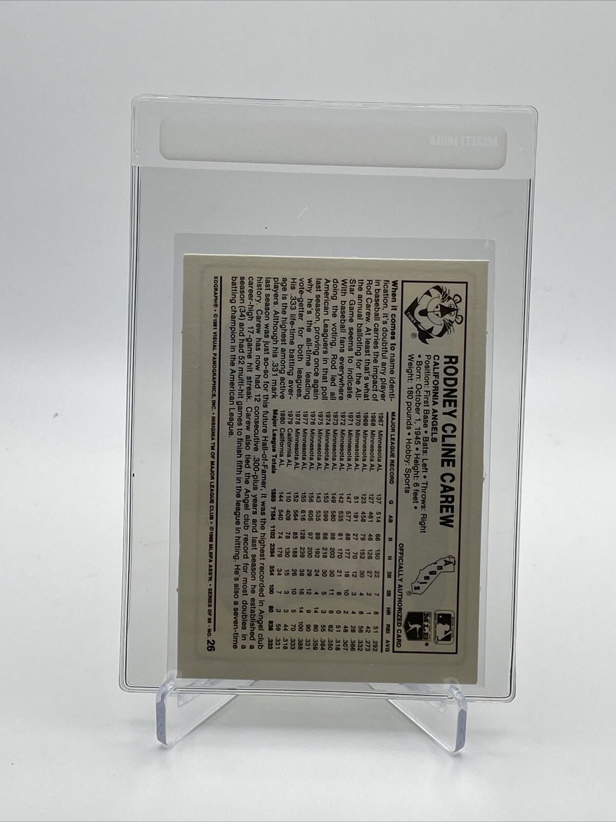 1981 Kellogg's Rod Carew Baseball Card #26 NM-Mint FREE SHIPPING