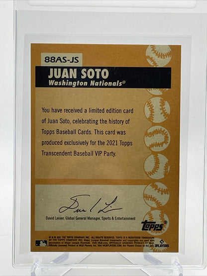 2021 Topps Transcendent Juan Soto Baseball Card #1988AS-JS 23/95 1988 Topps