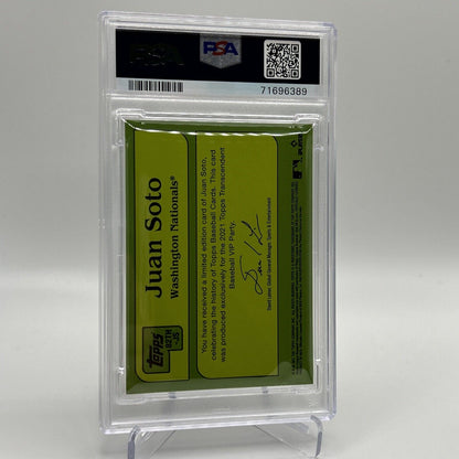 2022 Topps Transcendent VIP Party Juan Soto Baseball Card #82TH PSA 10 23/95