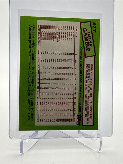 1985 Topps Traded Oscar Gamble Baseball Card #37T NM-MT FREE SHIPPING