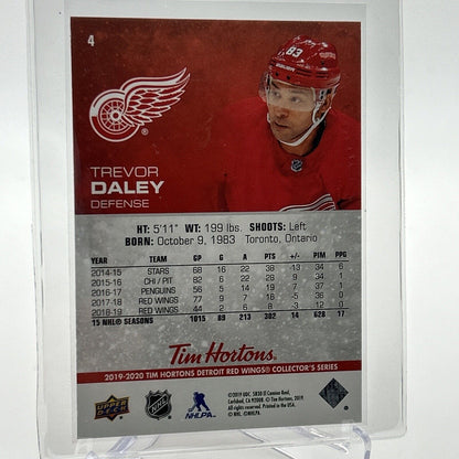 2019-20 Upper Deck Tim Hortons Trevor Daley Hockey Card #4 Mint FREE SHIPPING