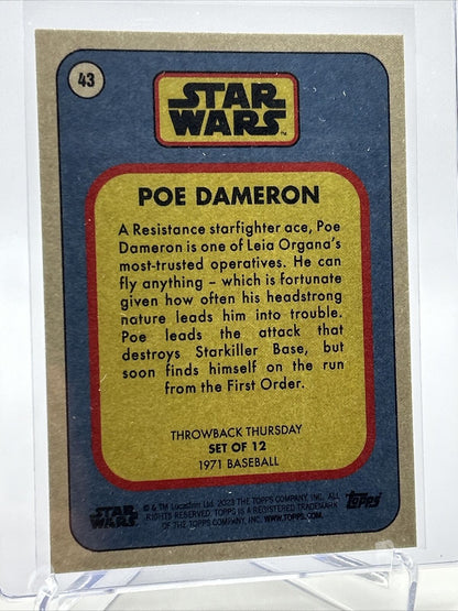 2023 Topps Star Wars Throwback Thursday Poe Dameron #43 Mint FREE SHIPPING