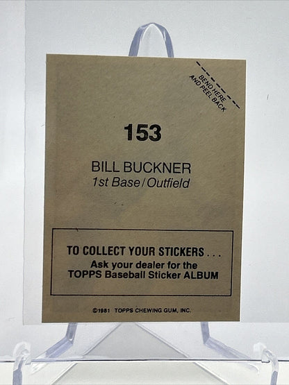 1981 Topps Stickers Bill Buckner Baseball Card #153 NM-Mint FREE SHIPPING