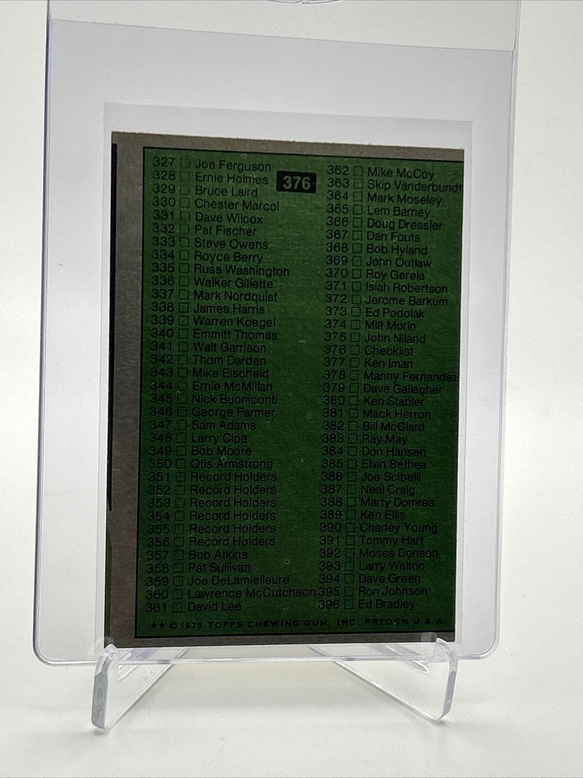 1975 Topps Checklist: 265-396 Football Card #376 NM Quality FREE SHIPPING