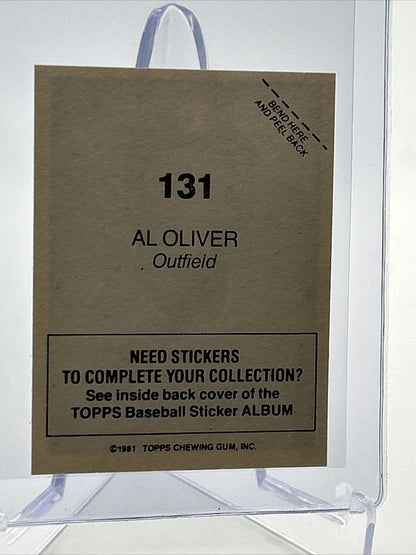 1981 Topps Stickers Al Oliver Baseball Card #131 NM-Mint FREE SHIPPING