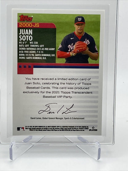 2021 Topps Transcendent Juan Soto Baseball Card #2000-JS 23/95 2000 Topps