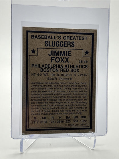 1982 TCMA Greatest Sluggers Jimmie Foxx Baseball Card #20 Mint FREE SHIPPING