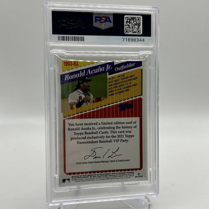 2022 Topps Transcendent VIP Party Ronald Acuna Jr. Card #1993 PSA 10 23/95