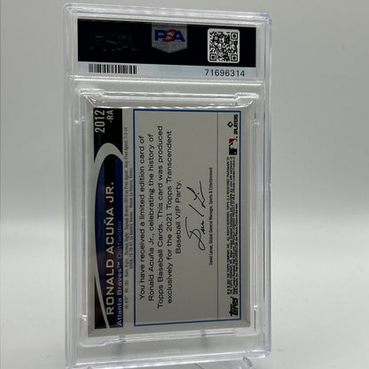 2022 Topps Transcendent VIP Party Ronald Acuna Jr. Card #2012 PSA 10 23/95