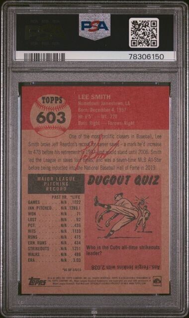 2023 Topps Living Set Lee Smith Baseball Card #603 PSA 10 Gem Mint