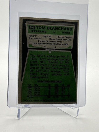1975 Topps Tom Blanchard Football Card #296 NM Quality FREE SHIPPING